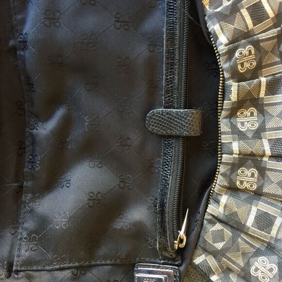 COBO Internazionale Black and Silver Crossbody Hand Bag Canvas & Leather - Picture 7 of 8